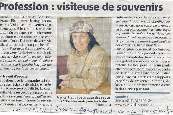 Avis presse Biographe, biographie, autobiographie
